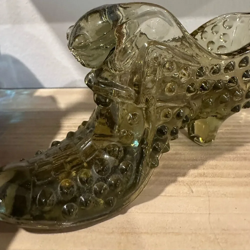 Vintage Glass Hobnob Shoe Set